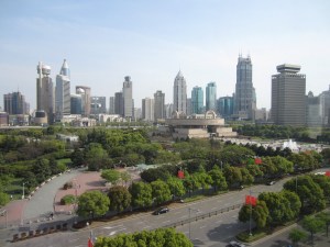 Shanghai skyline in the sunshine.